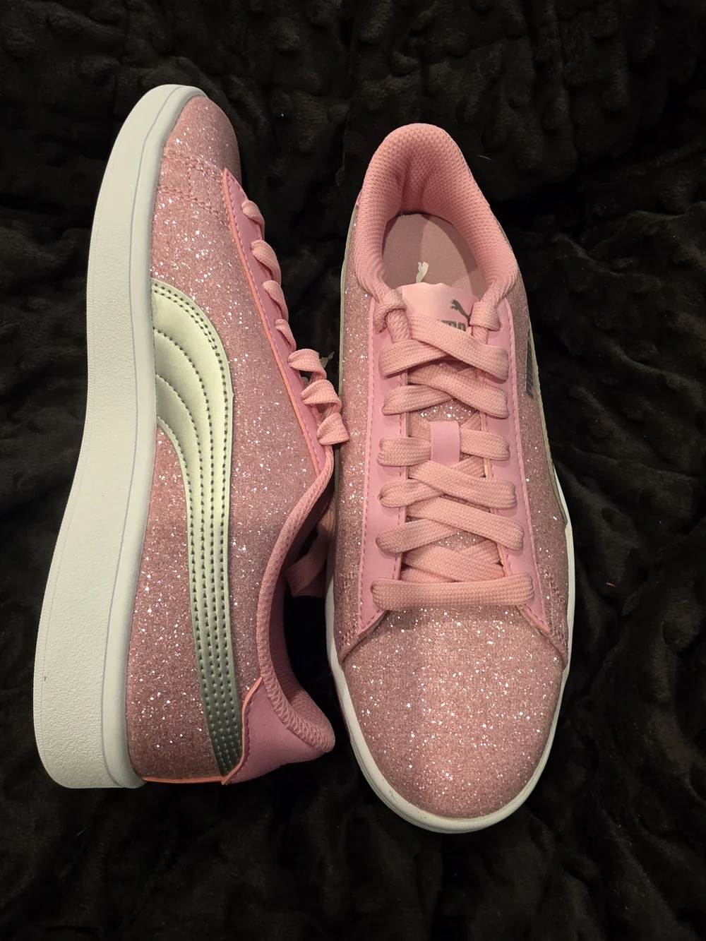 Pink glitter PUMA Smash v2 Glitz Glam Kids' Sneakers